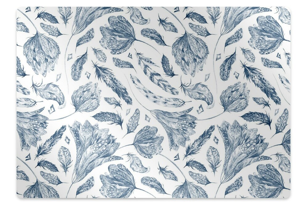 Tapis de protection de sol Feuilles bleues