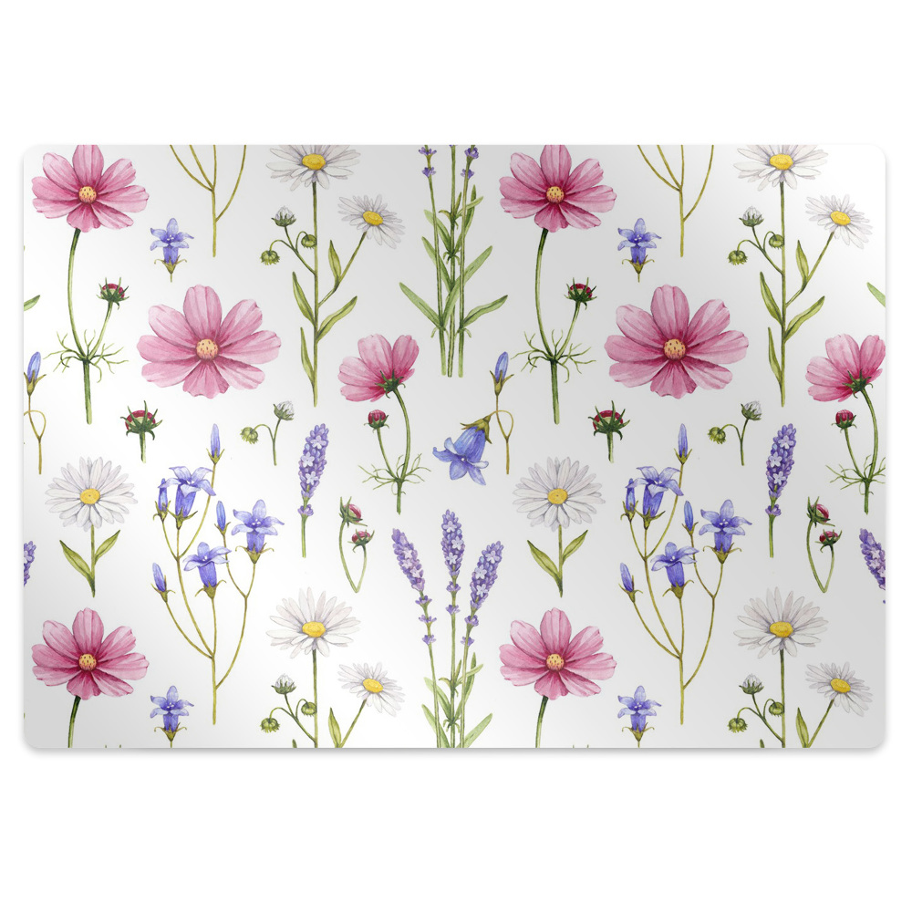 Tapis fauteuil bureau Marguerites sauvages