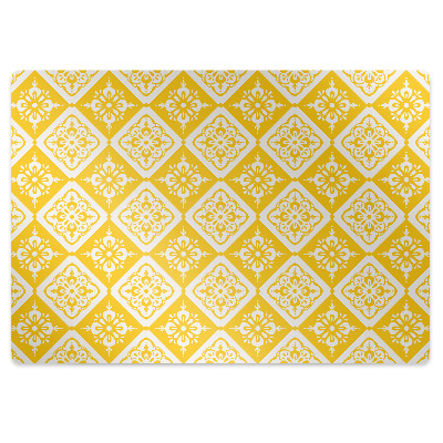Tapis bureau Motif jaune et blanc