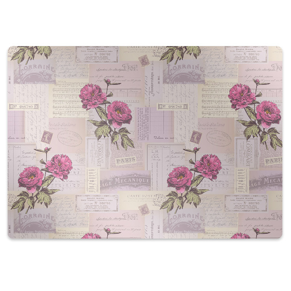 Tapis fauteuil bureau Fleurs sur papier