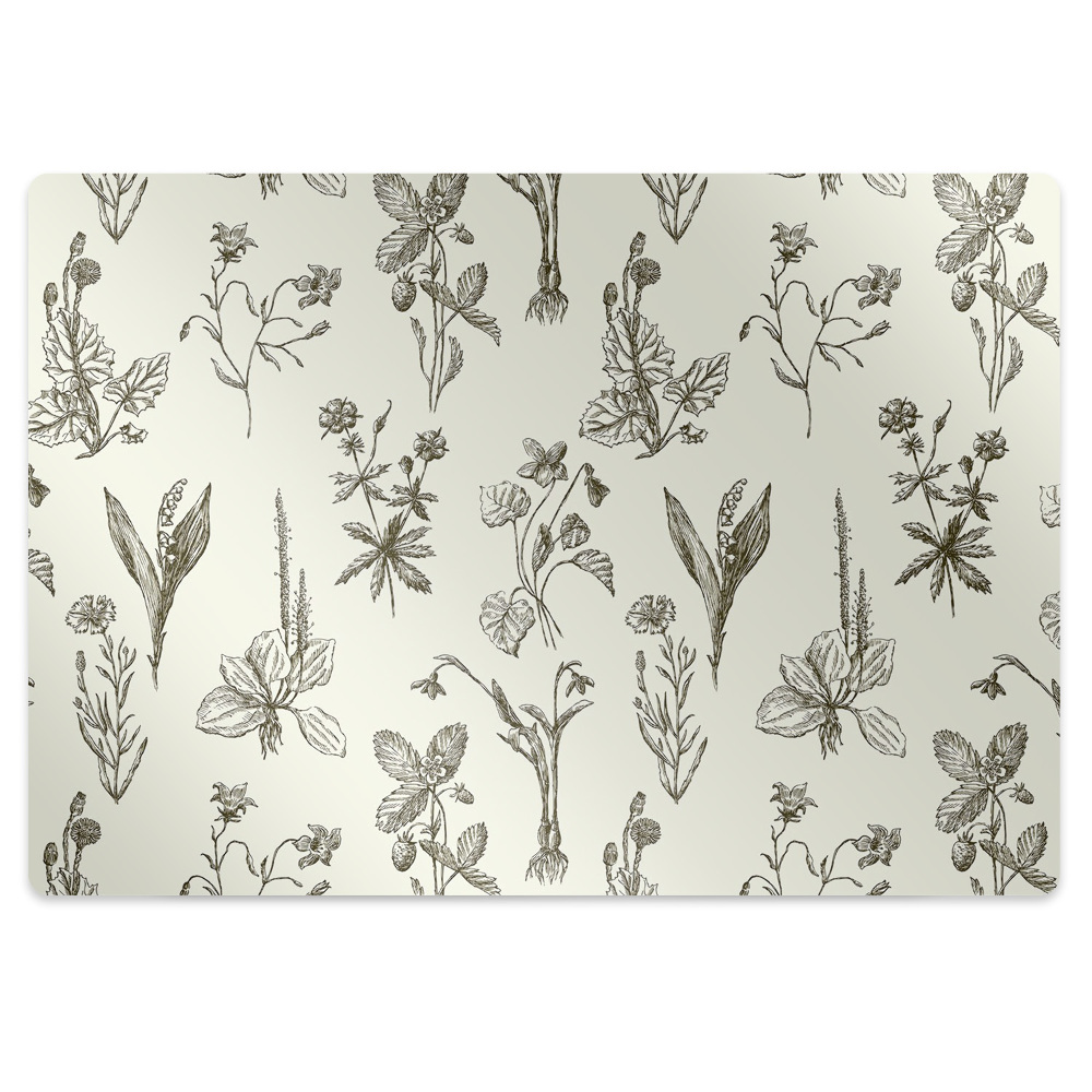 Tapis de chaise Fleurs esquissées