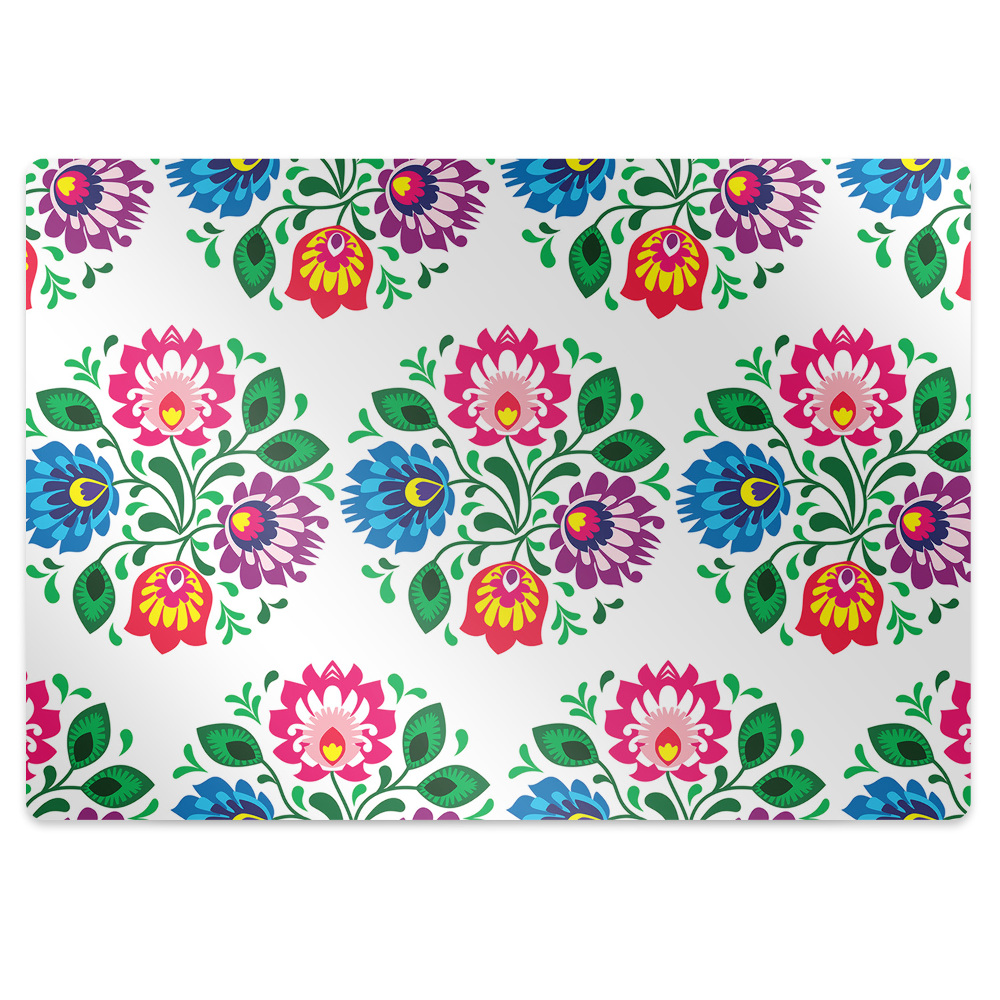 Tapis fauteuil bureau Fleurs style folklorique