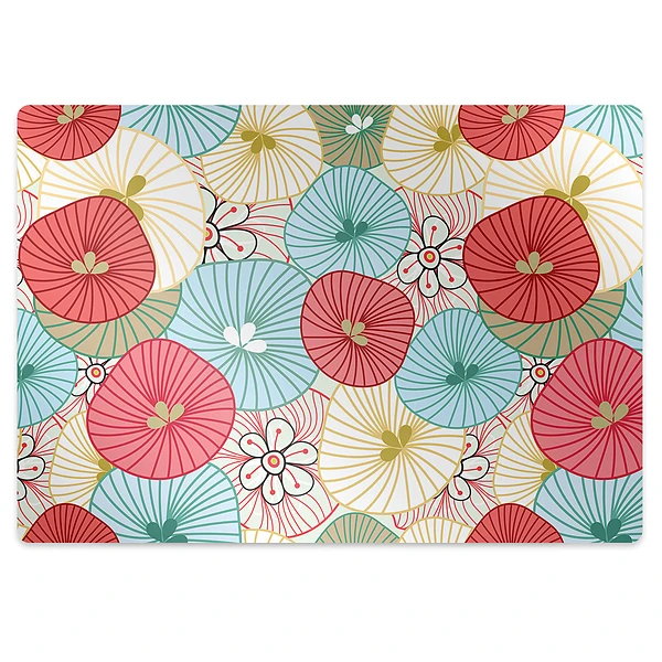Tapis fauteuil bureau Motif floral
