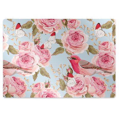 Tapis de chaise de bureau Fleurs de roses anglaises