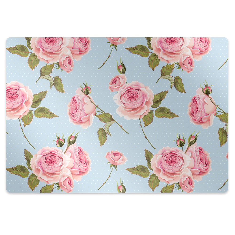 Tapis protège sol Fleurs de roses avec feuilles