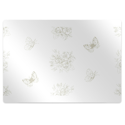 Tapis bureau Papillons et fleurs