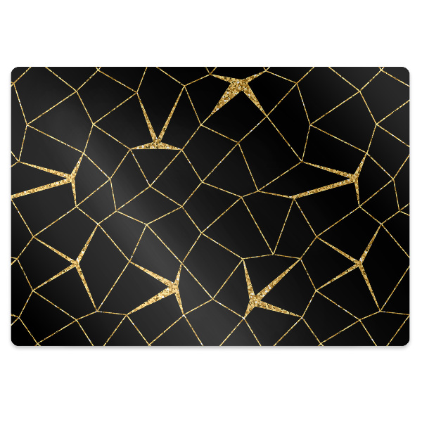 Tapis protection sol Mosaïque noire et or