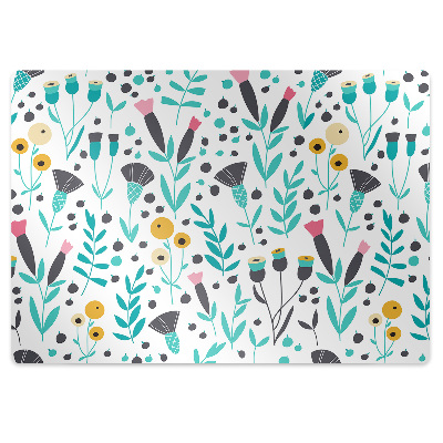 Tapis de protection de sol Fleurs scandinaves