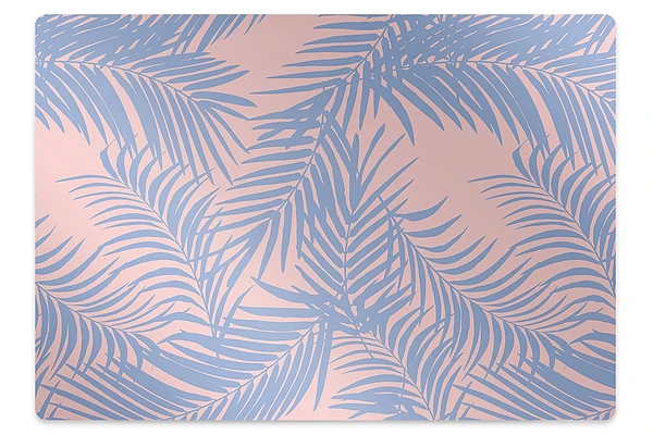 Tapis protection sol Feuilles bleues