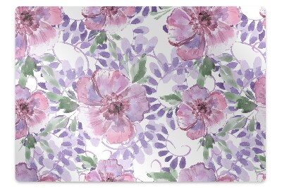 Tapis de chaise de bureau Fleurs violettes