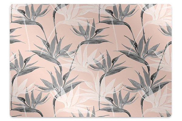 Tapis de protection de sol Fleurs noires et blanches