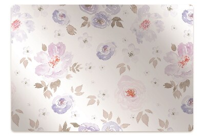 Tapis de chaise de bureau Fleurs pastel