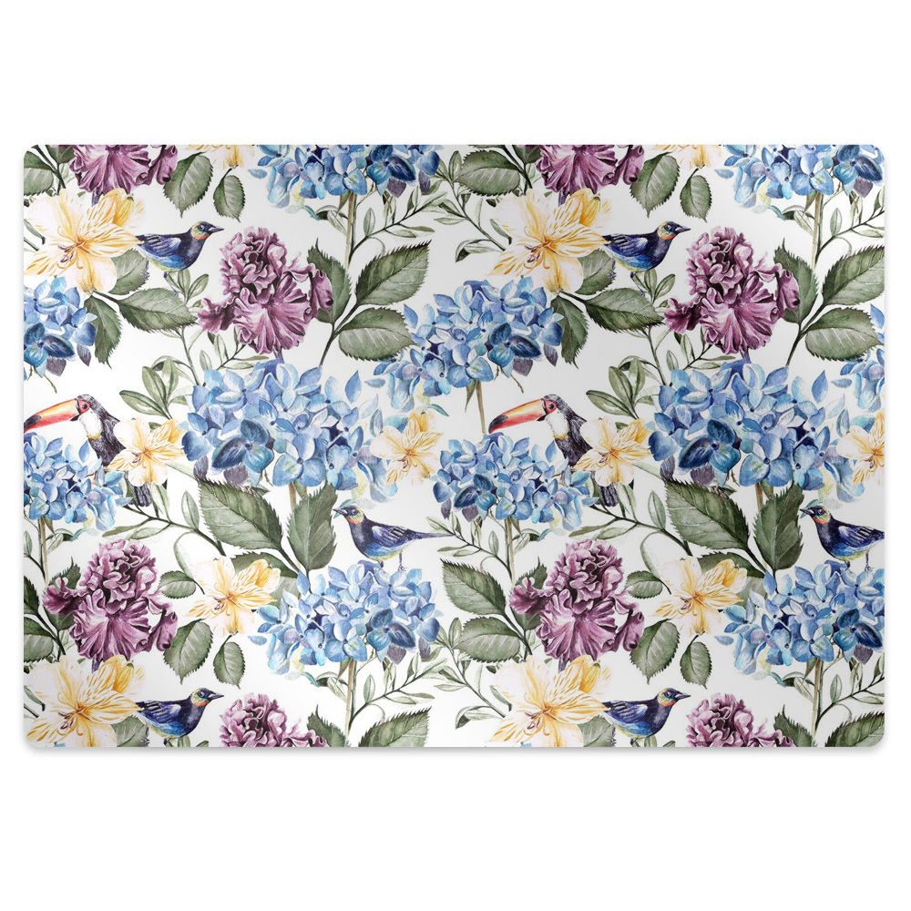 Tapis protège sol Fleurs rétro