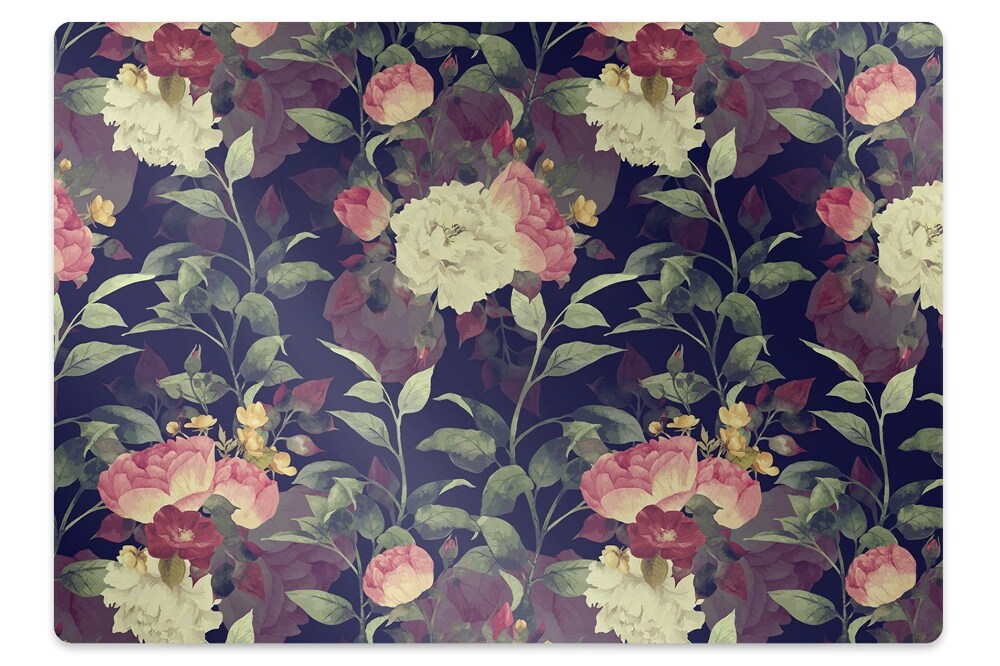 Tapis protège sol Fleurs en style vintage