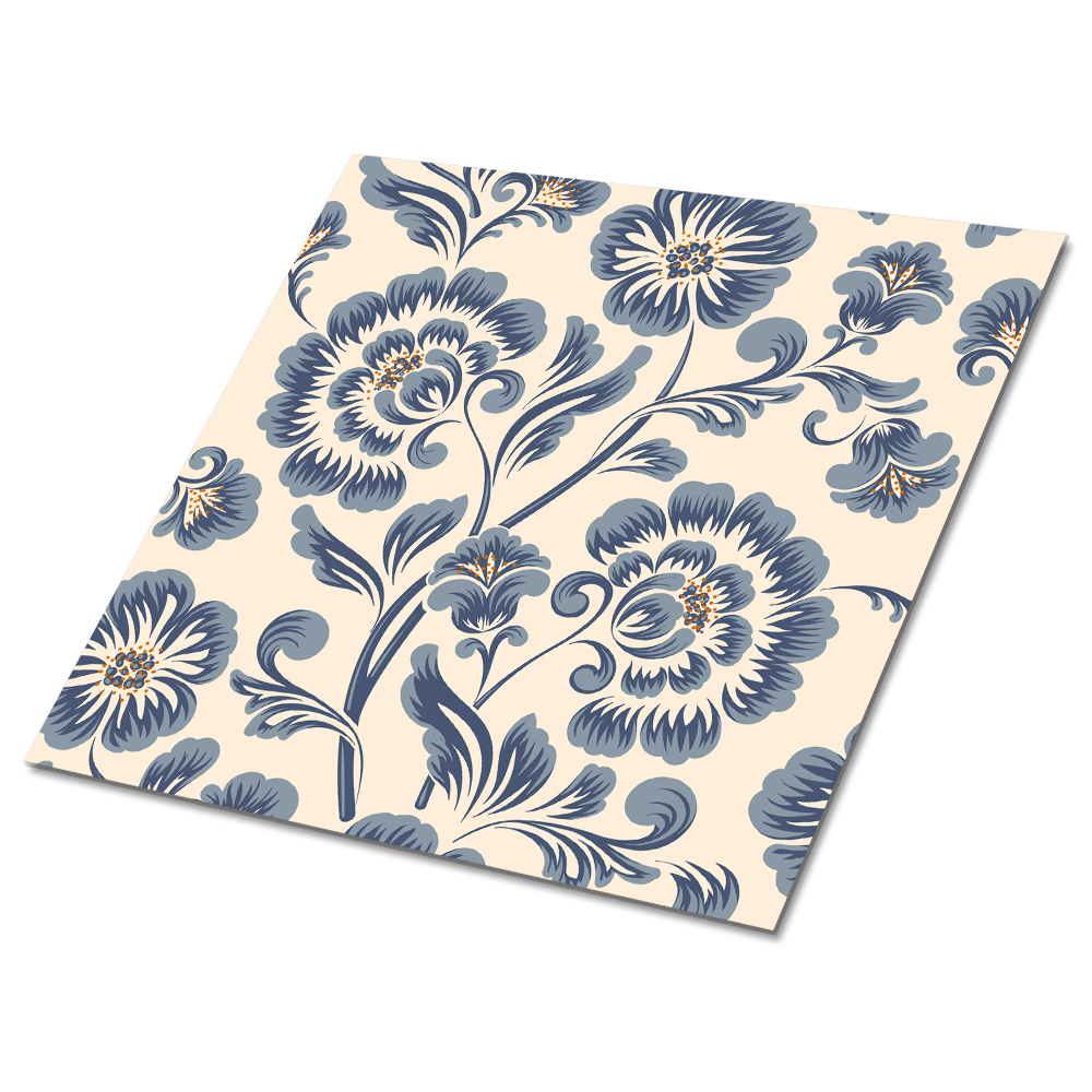 Adhésif Vinyle Carreaux Fleurs motif vintage
