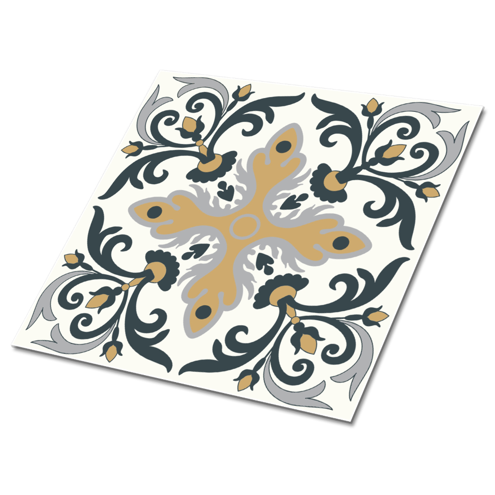 Carreaux de vinyle auto-adhésifs Plantes de style ethnique