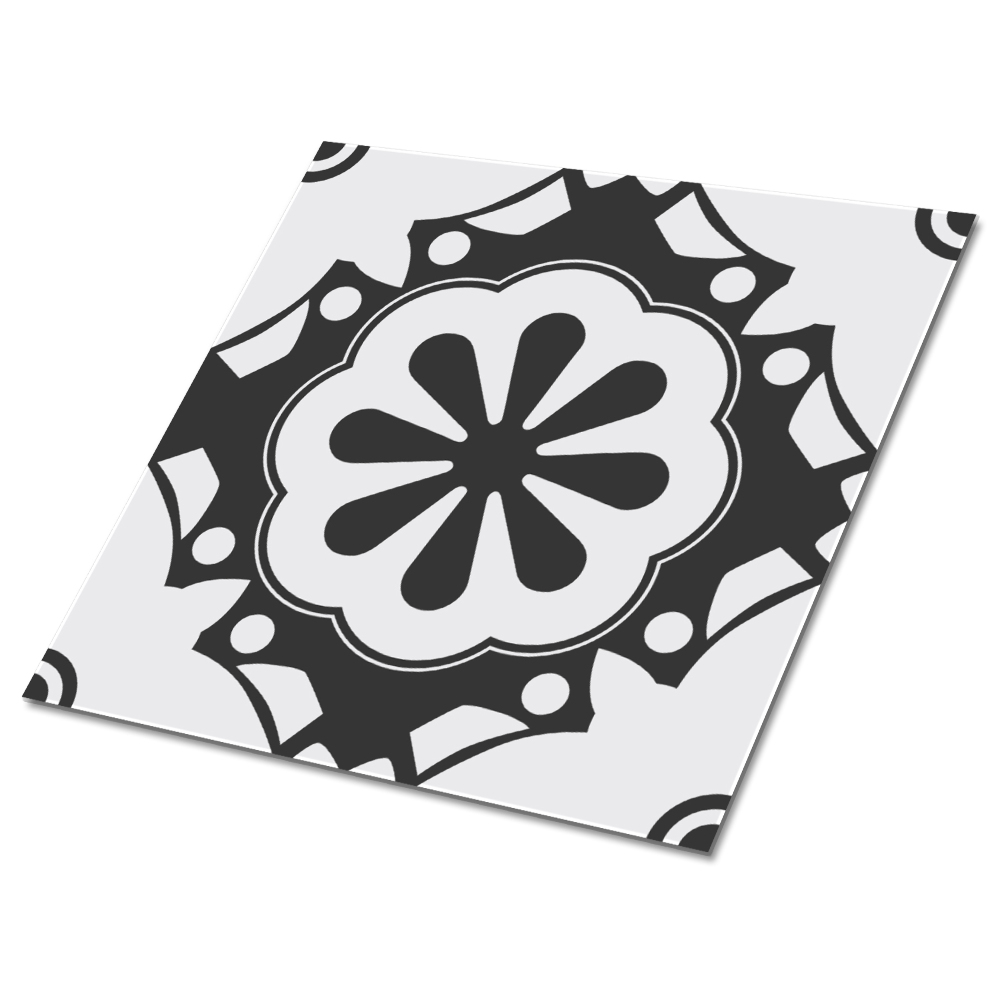 Carreaux de vinyle auto-adhésifs Fleur cendrée