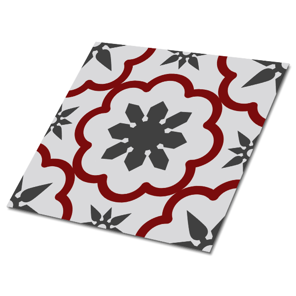 Carreaux pvc mural sol Motif gris rouge