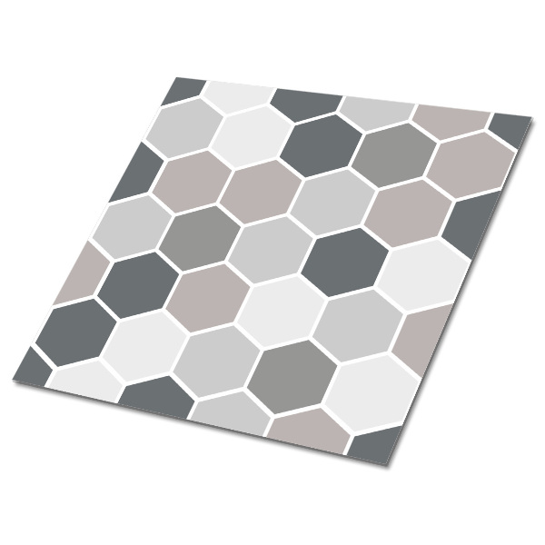 Carreaux pvc mural sol Motif hexagonal gris