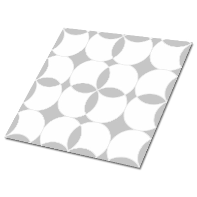 Carreau vinyl adhésif Cercles en gris