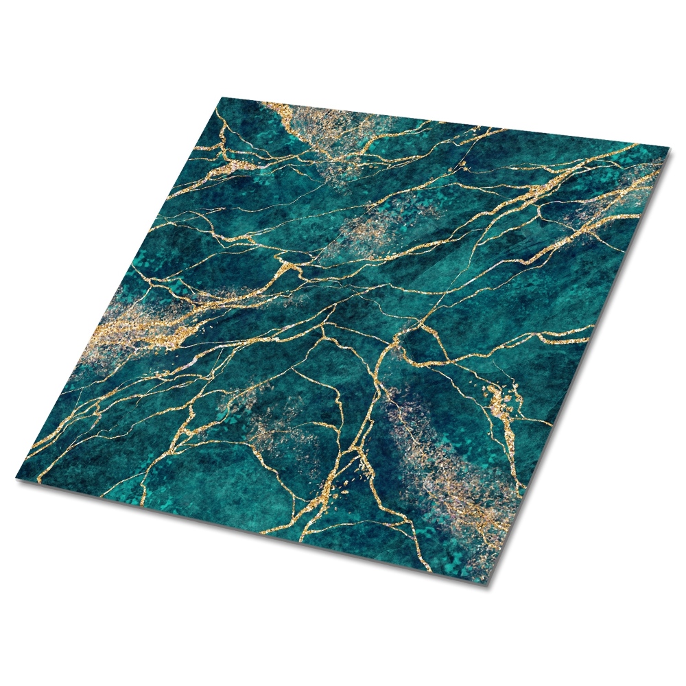 Carreaux de vinyle auto-adhésifs Marbre turquoise