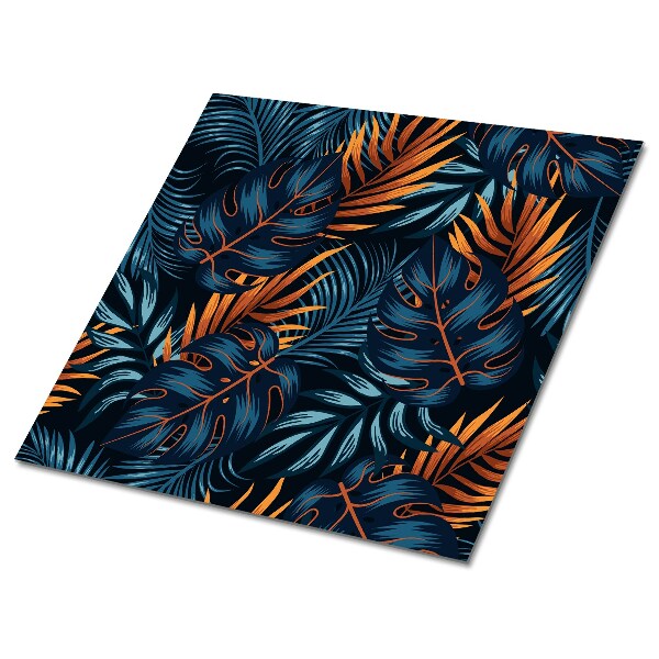 Carreaux de vinyle Feuilles tropicales bleu foncé