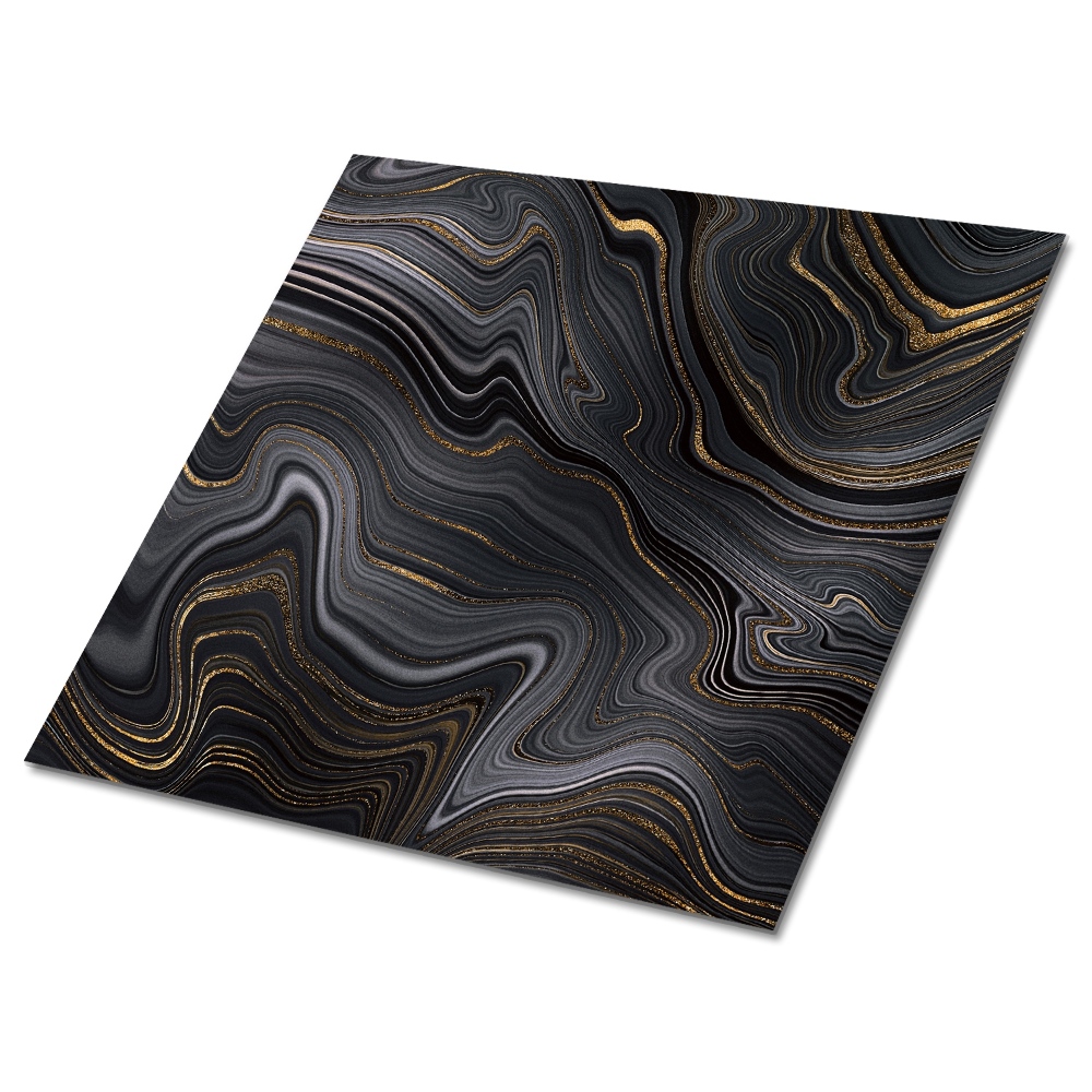 Adhésif Vinyle Carreaux Vagues sombres de marbre