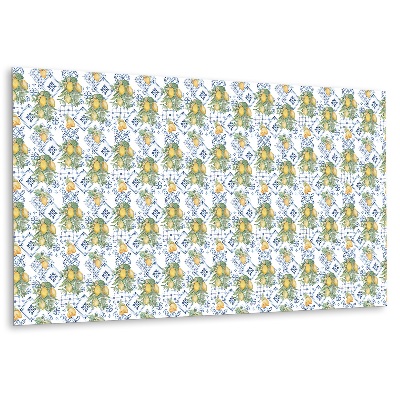 Panneau mural salle de bain avec motif de citron