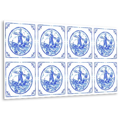 Panneau décoratif Motif de moulin à vent en azulejos