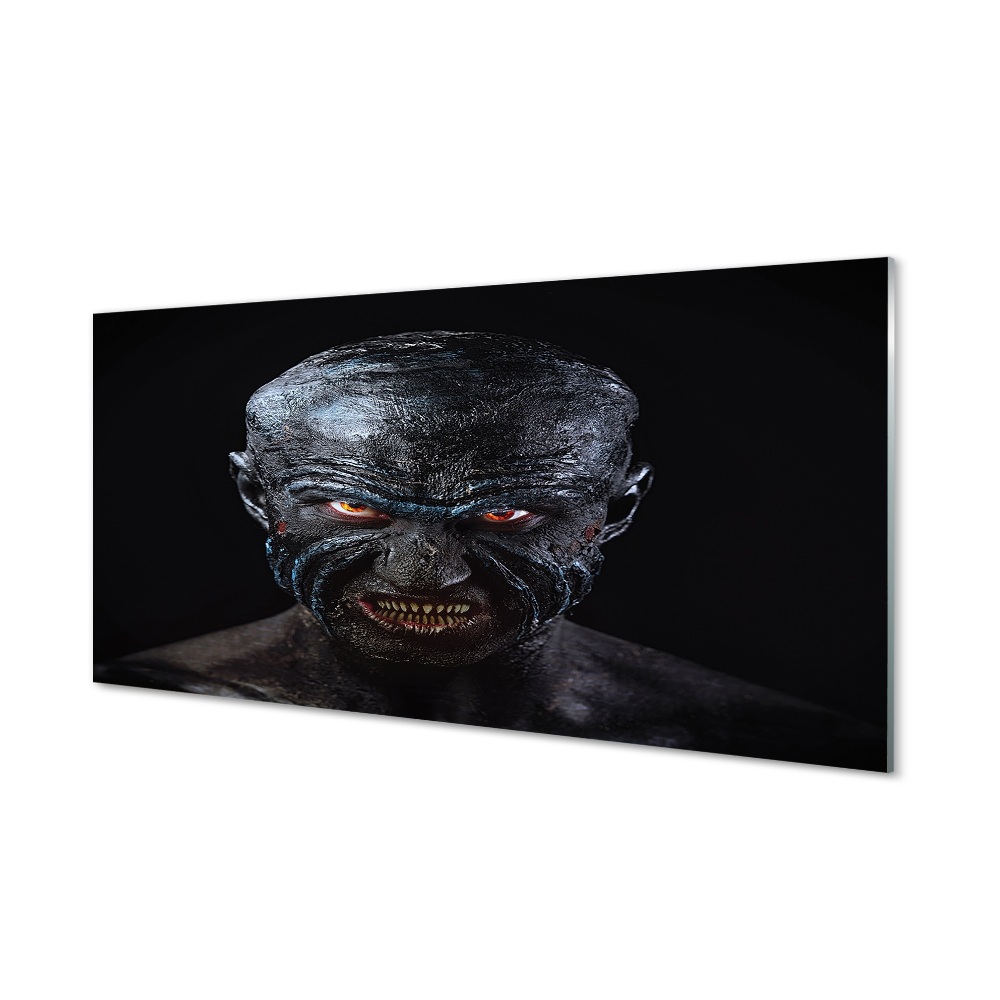 Tableau en verre Un personnage chauve horrible aux yeux rouges