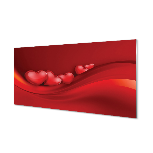 Tableau photo sur verre Fond coeur rouge