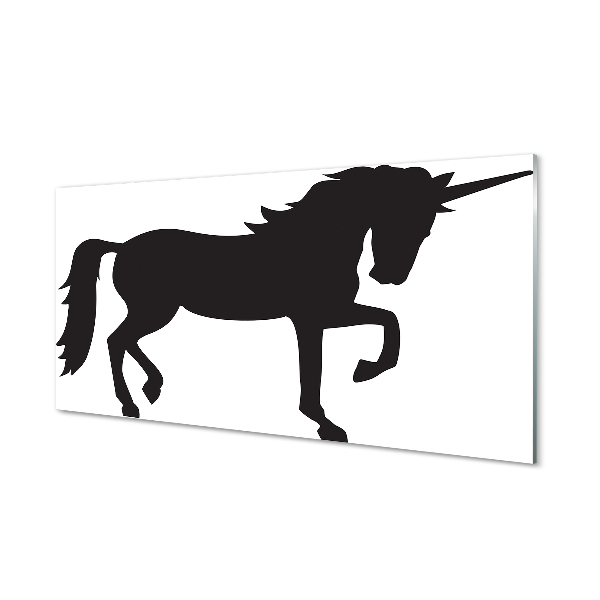 Tableau en verre Licorne noire