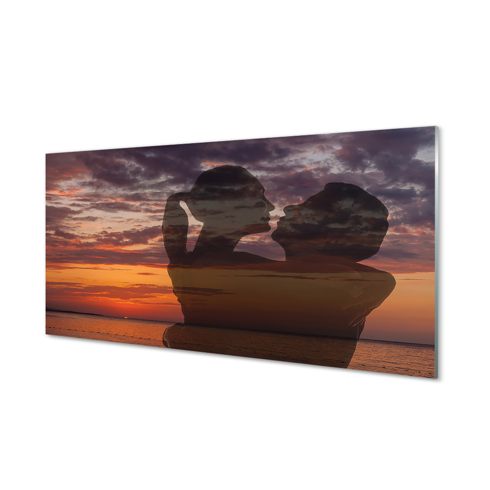 Tableau en verre Ciel nuages gens de mer