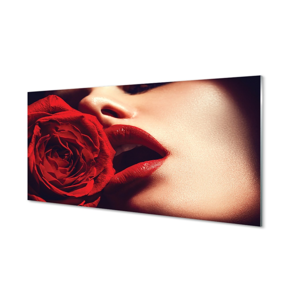 Tableau verre imprimé Bouche femme rose