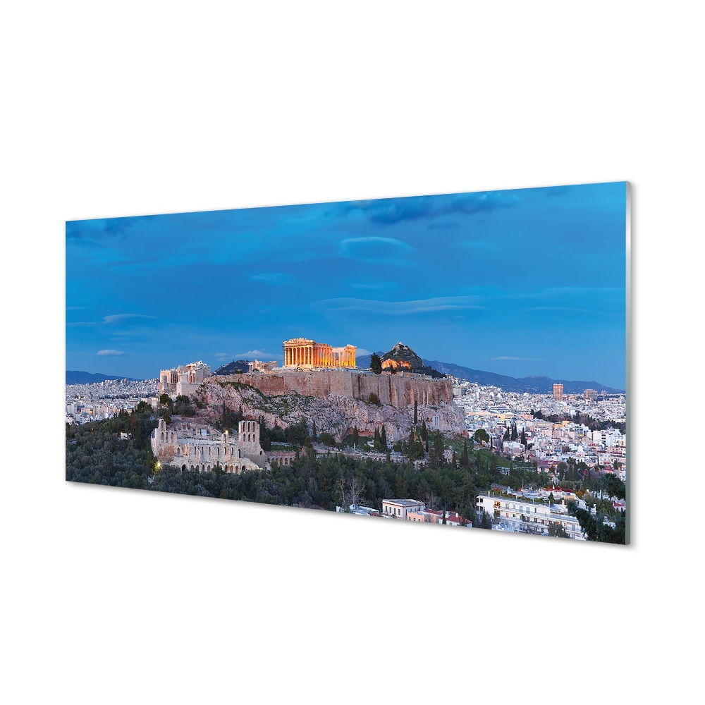 Tableau sur verre Grèce panorama d'athènes