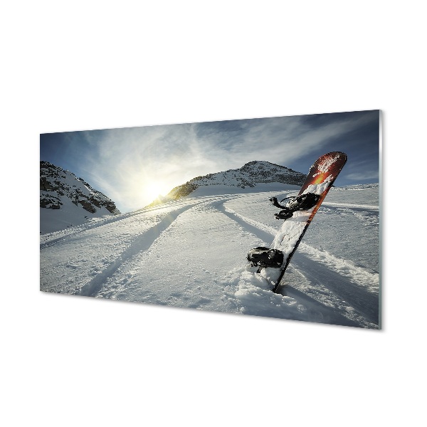 Tableau photo sur verre Conseil dans les montagnes de neige