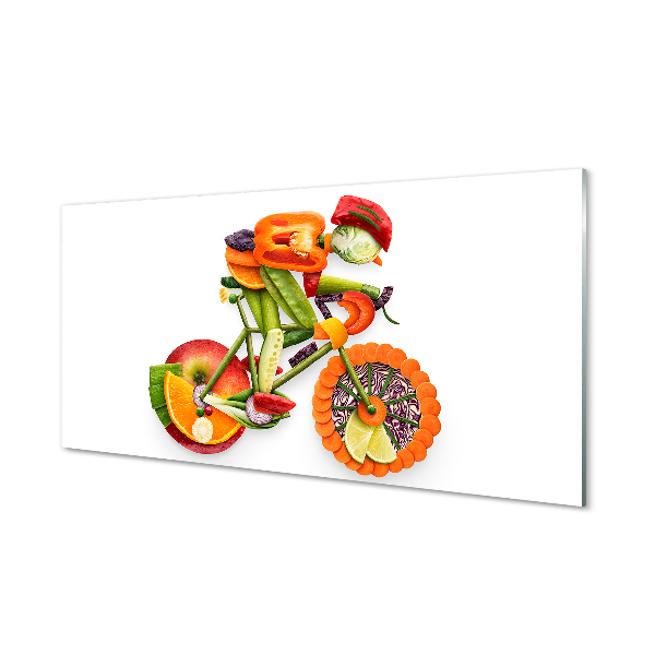 Tableau imprimé sur verre L'homme arrangé avec des légumes