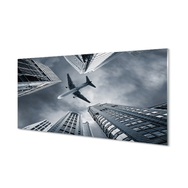 Tableau photo sur verre Ville nuage ciel avion