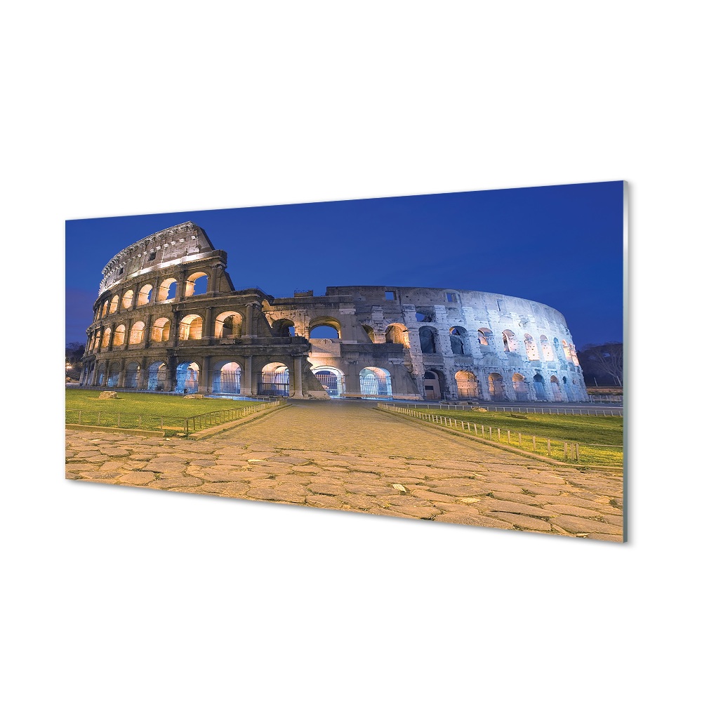 Tableau en verre Sunset rome colisée