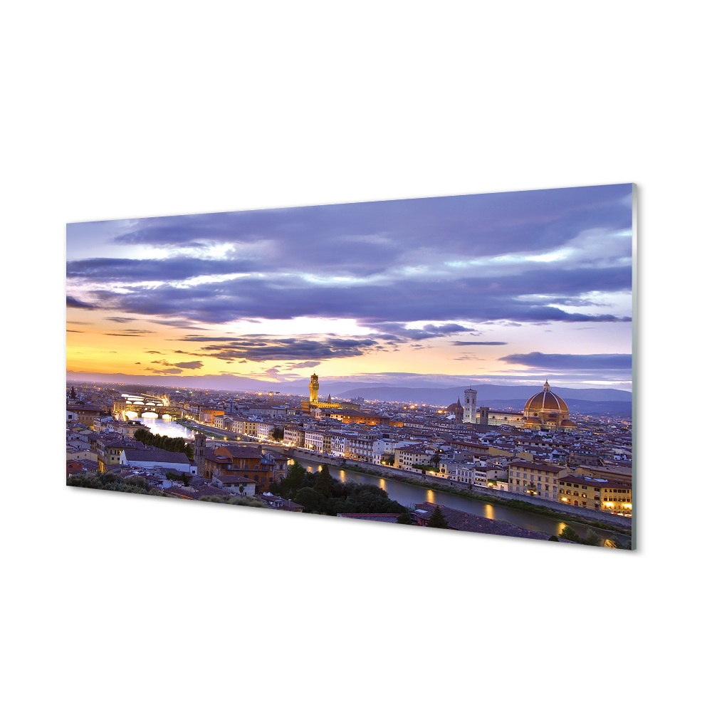 Tableau verre imprimé Coucher de soleil italie rivière
