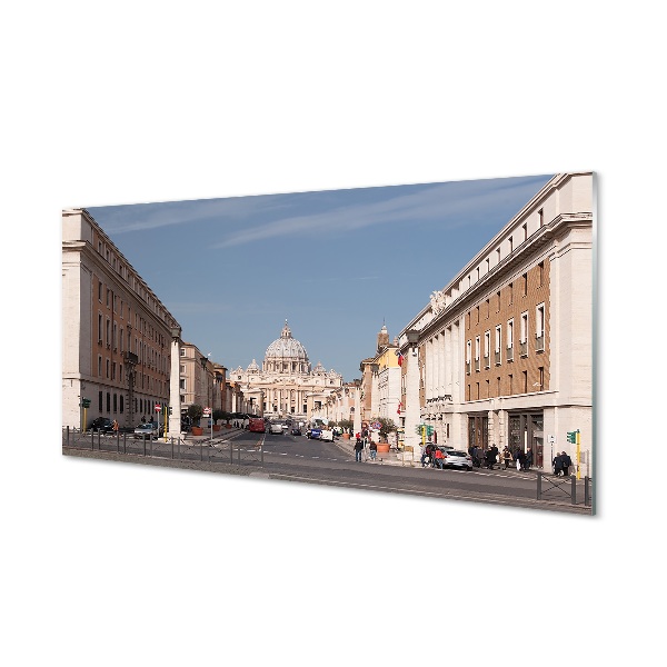 Tableau en verre Rome cathédrale rues de bâtiments