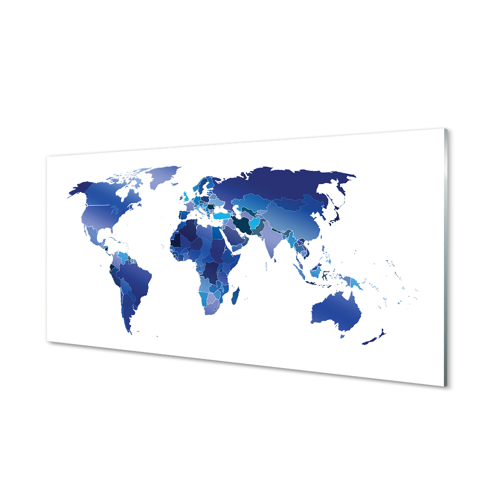 Tableau sur verre Carte bleue