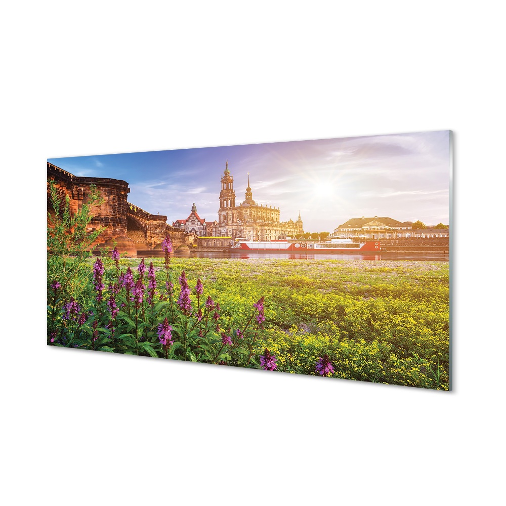 Tableau verre imprimé Allemagne sunrise rivière