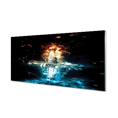 Tableau en verre Épée de fumée de couleur