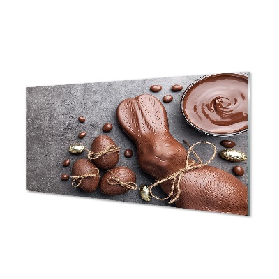 Tableau sur verre Lapin bonbons au chocolat