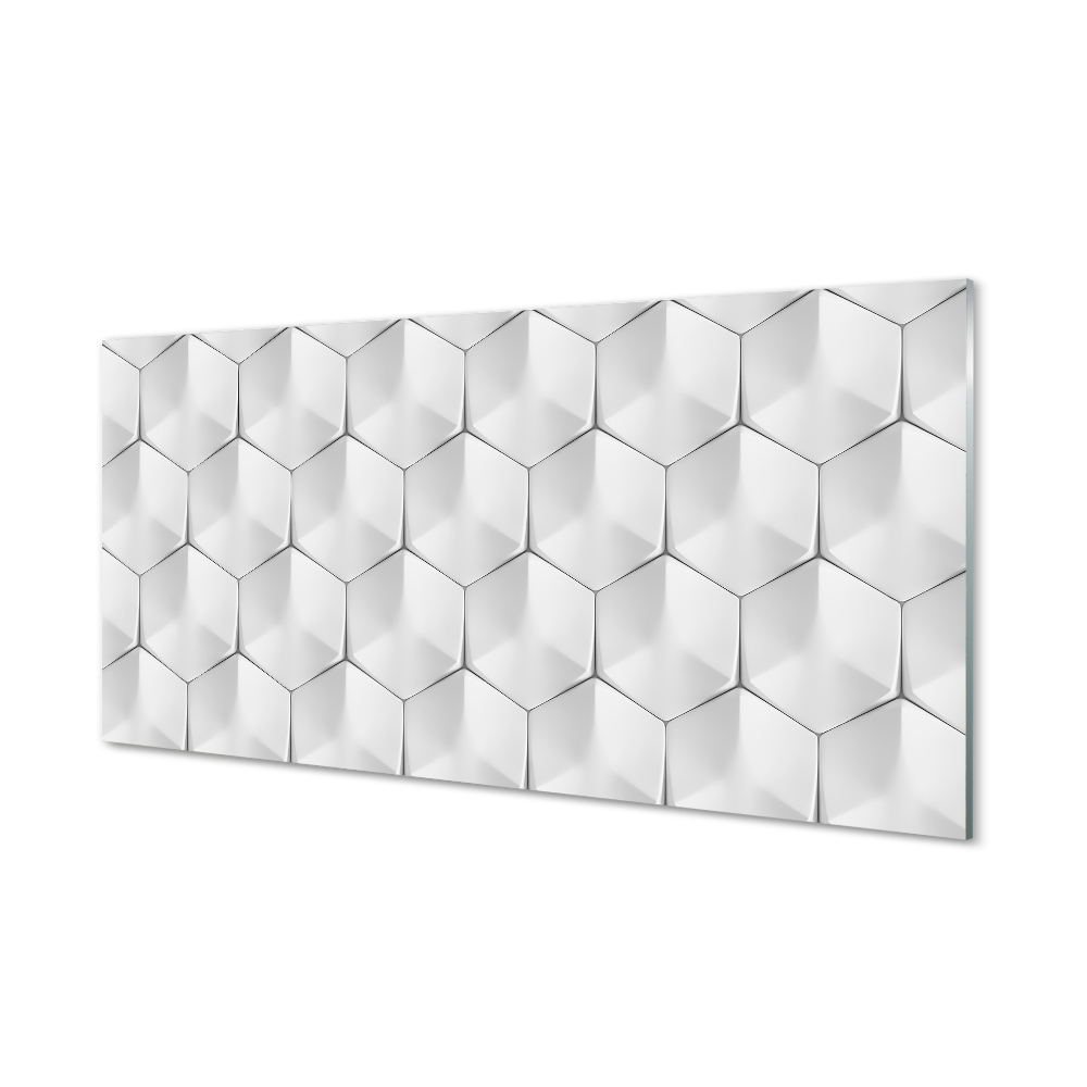 Tableau imprimé sur verre 3d hexagones