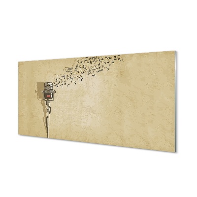 Tableau imprimé sur verre Notes de microphone
