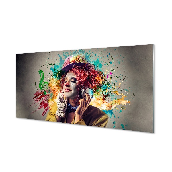 Tableau verre imprimé Clown peinture notes