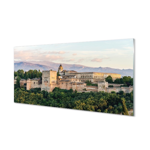 Tableau photo sur verre Espagne château forêt de montagne