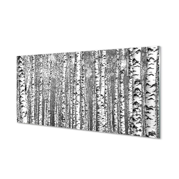 Tableau sur verre Arbre noir et blanc